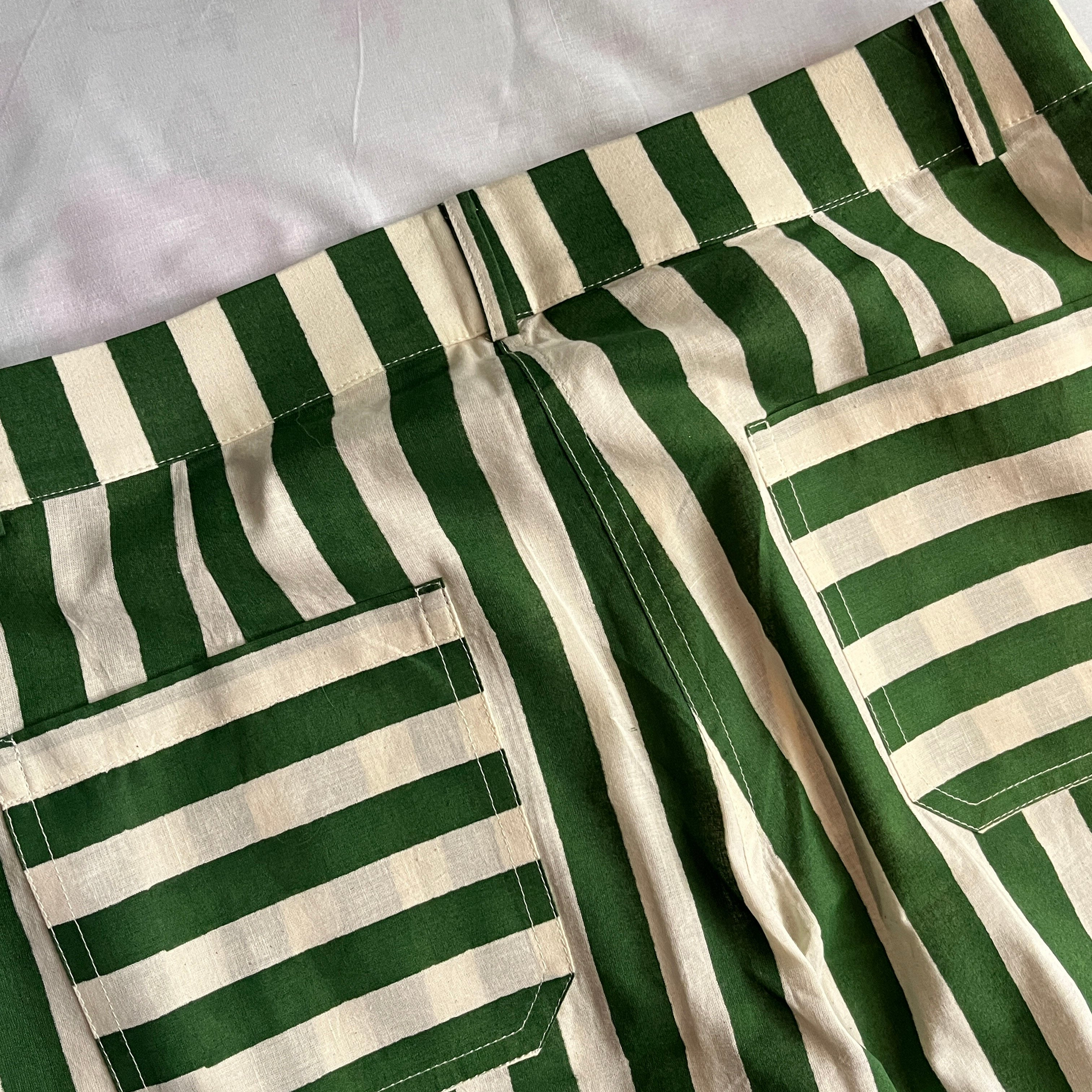 Martina Stripes Trouser in Green