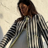 Otto Reversible Jacket in Firework Flowers & Stripes