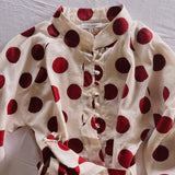 Nehru Polka Dot Dress - Red