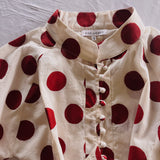 Nehru Polka Dot Dress - Red