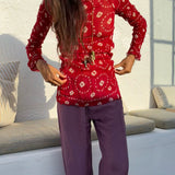 Saf Chunri Short Dress in Red & White
