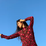 Saf Chunri Long Dress in Pink & Purple