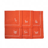 Parandeh Napkins in Cream on Rust