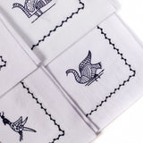 Parandeh Napkins in Navy on Cream