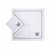 Parandeh Napkins in Navy on Cream