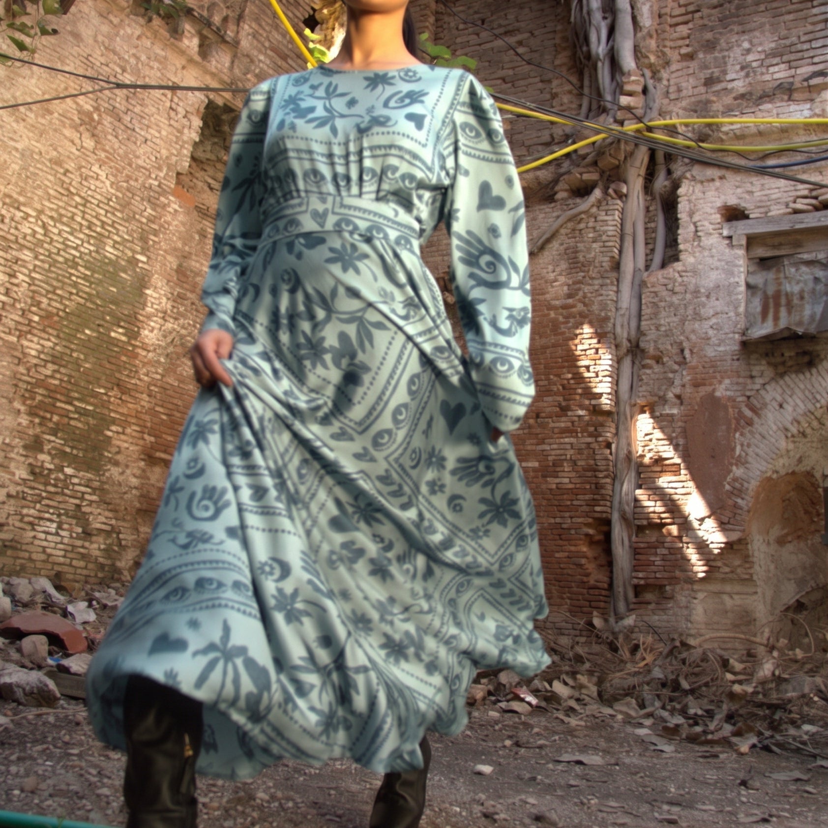 HABIB DRESS IN ICE-BLUE