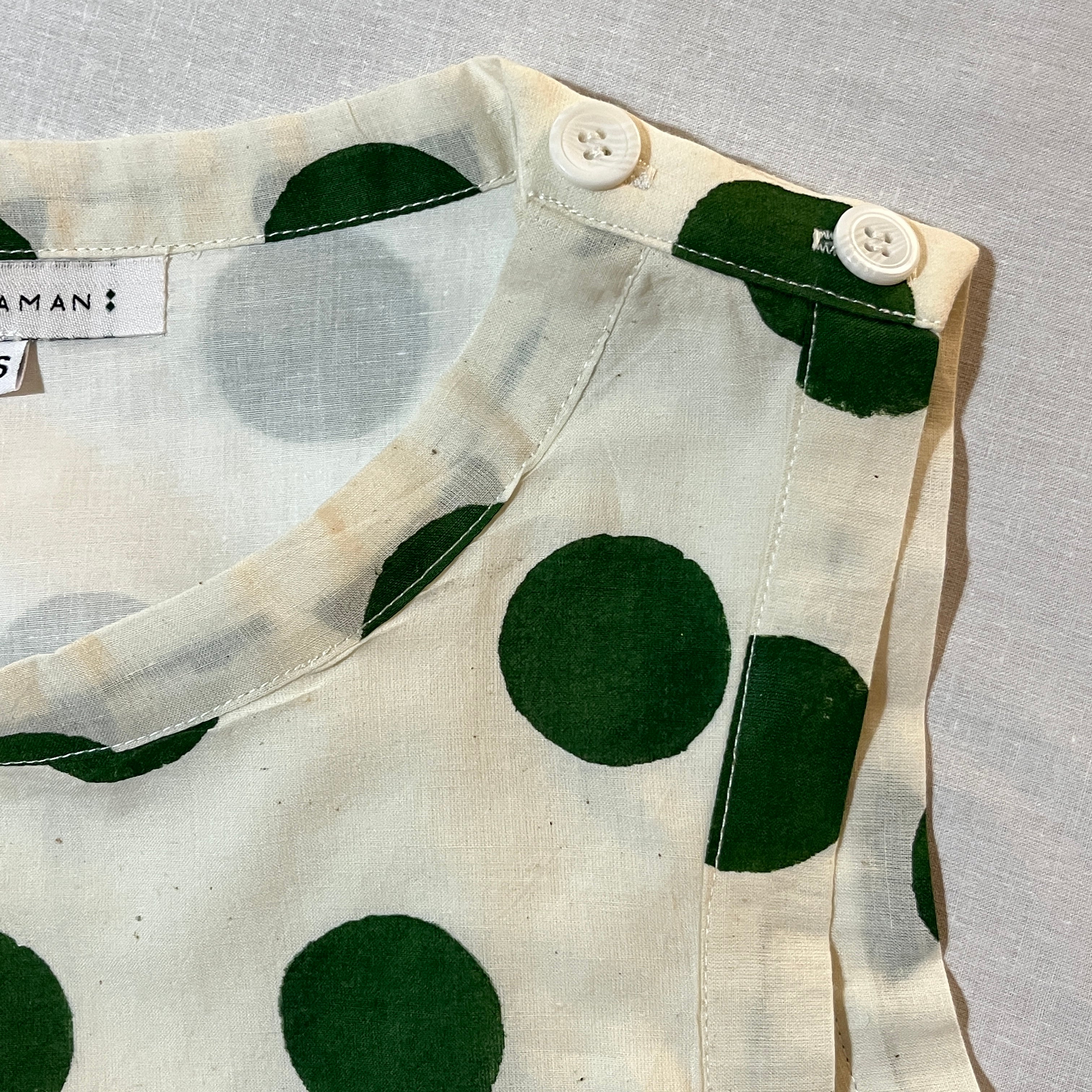 Tashy Polka Dot Top in Green