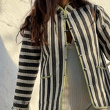 Otto Reversible Jacket in Firework Flowers & Stripes