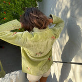 Otto Reversible Jacket in Firework Flowers & Stripes