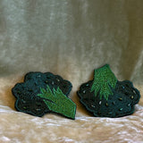 Broccoli Embroidered Earrings