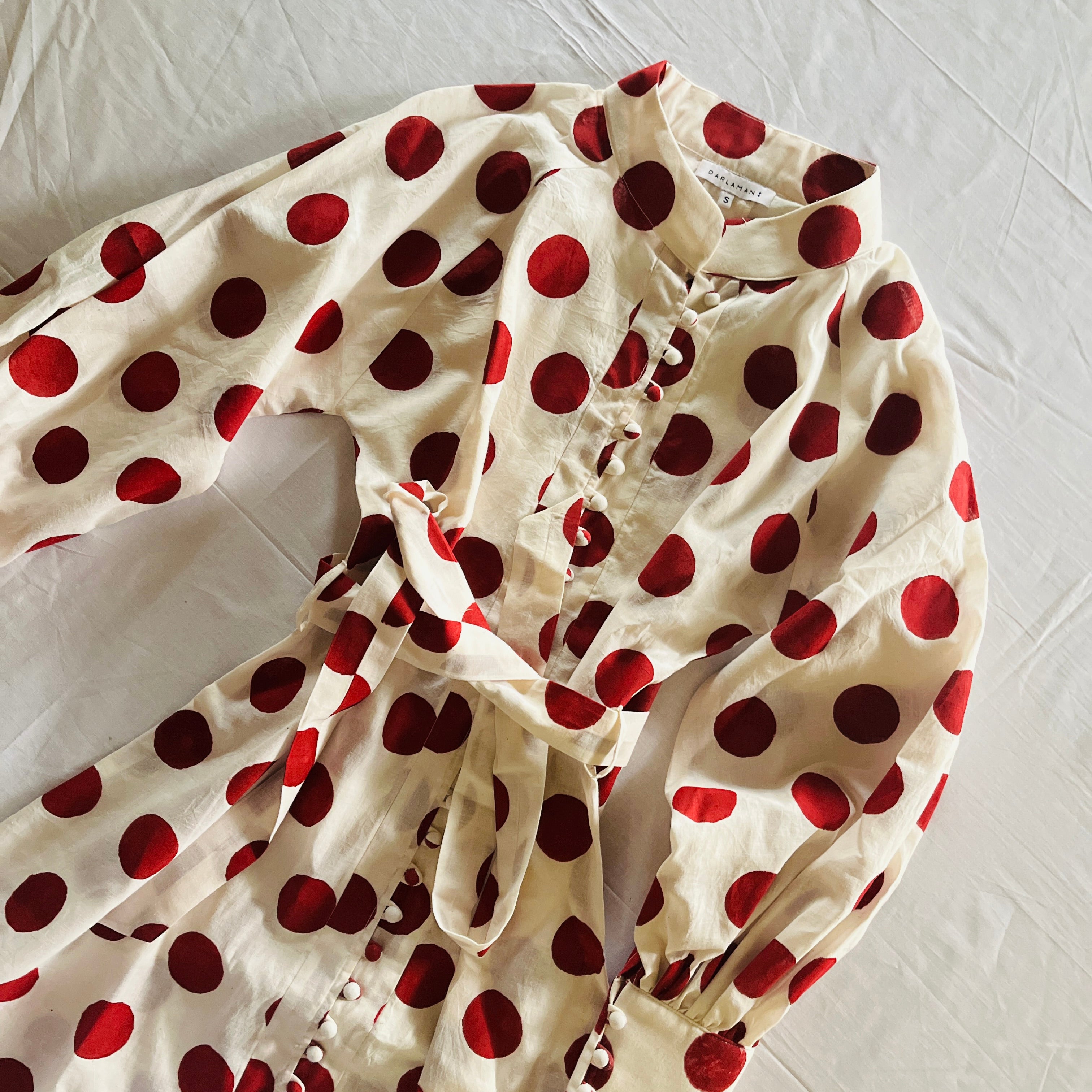 Nehru Polka Dot Dress - 3 Colourways