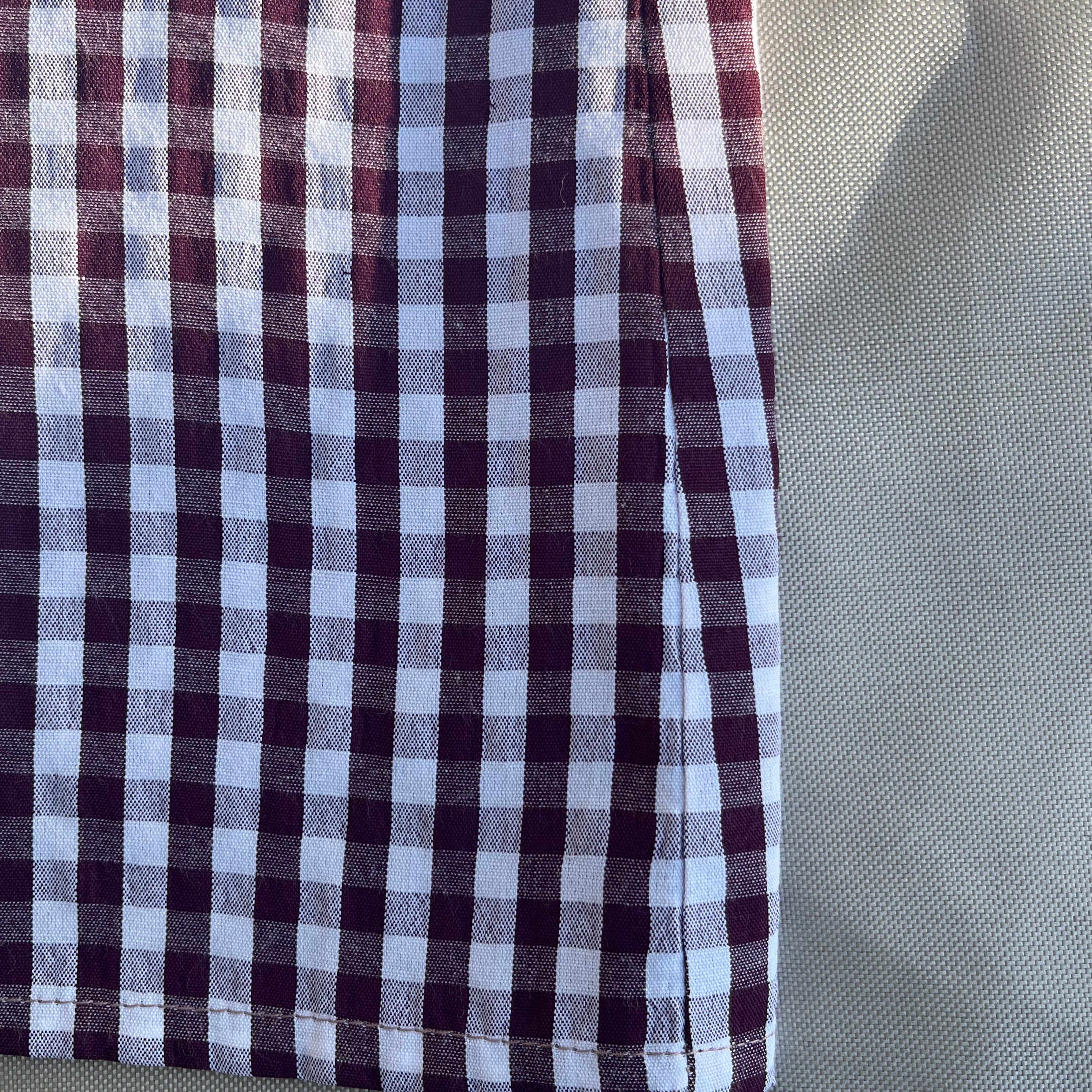 Bow Shirt in Maroon Gingham