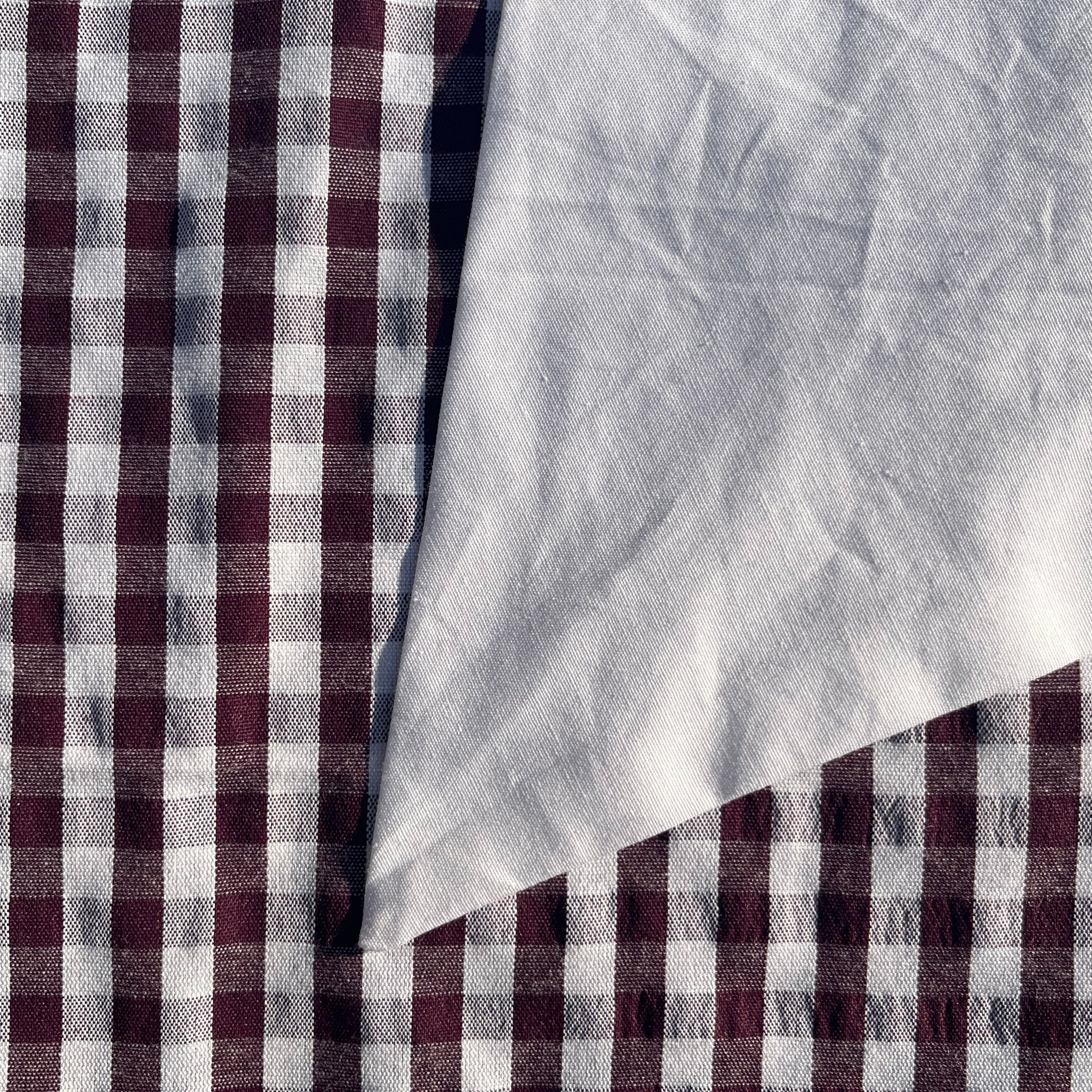 Bow Shirt in Maroon Gingham