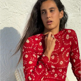 Saf Chunri Short Dress in Red & White