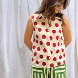 Polka Dot Button Down Shirt - Red
