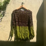 Saf Chunri Top in Brown & Green