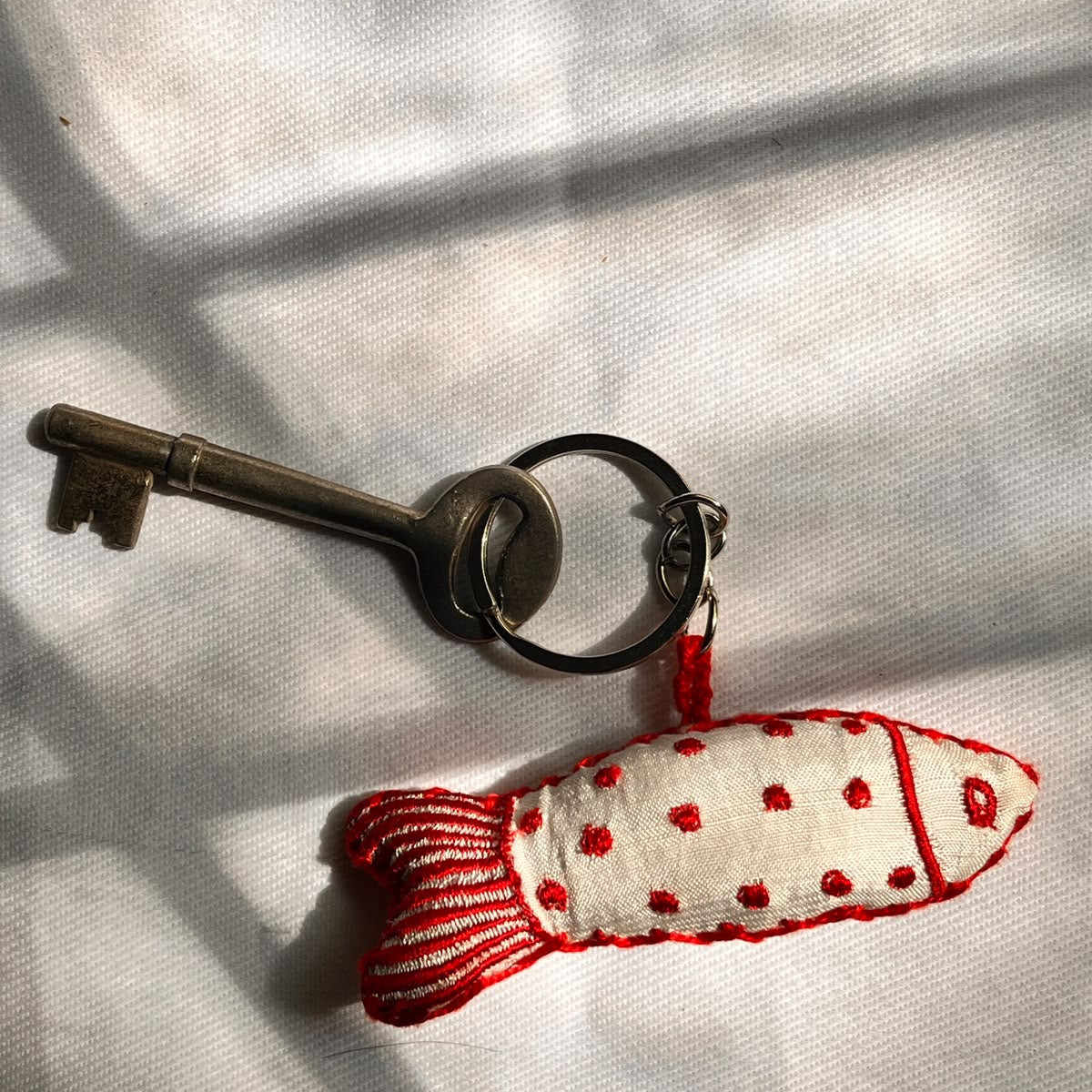 Embroidered Fish Keychain