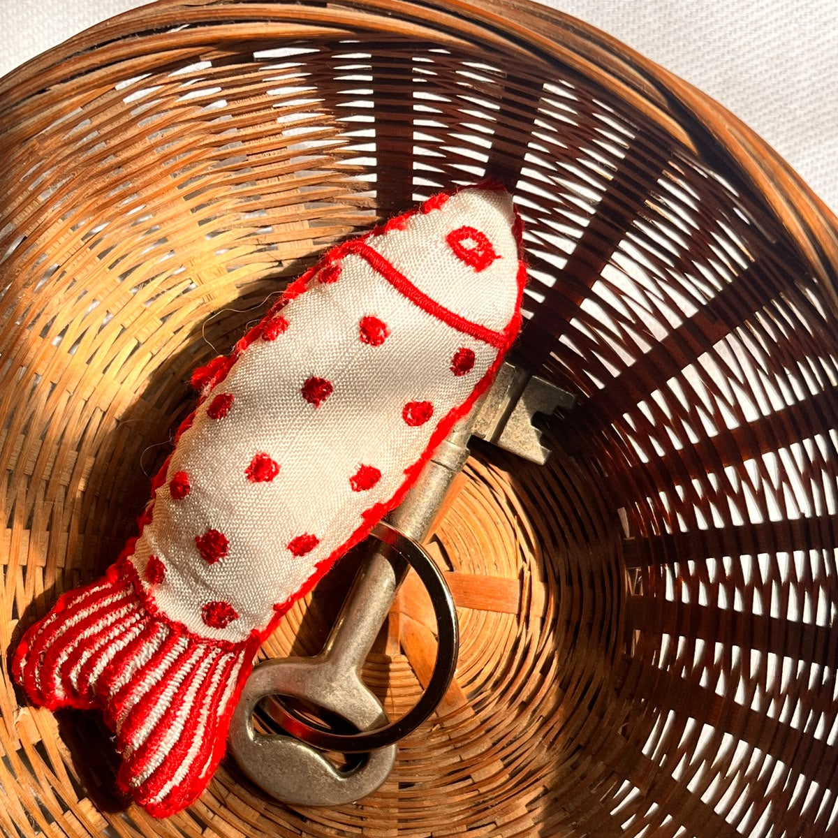 Embroidered Fish Keychain