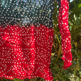 Saf Chunri Top in Green & Red